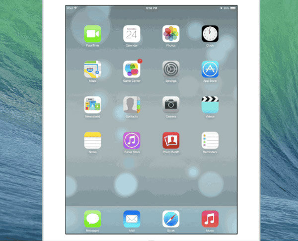 iOS 7 on the iPad.